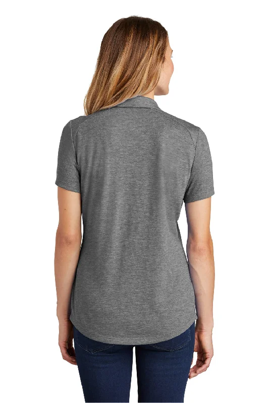 Sport-Tek Womens Moisture Wicking Short Sleeve Polo Shirt - Heather Dark Grey