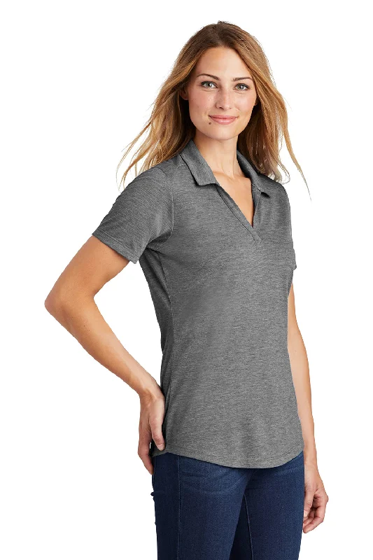 Sport-Tek Womens Moisture Wicking Short Sleeve Polo Shirt - Heather Dark Grey