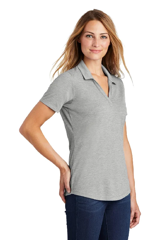 Sport-Tek Womens Moisture Wicking Short Sleeve Polo Shirt - Heather Light Grey