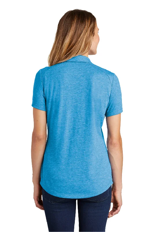 Sport-Tek Womens Moisture Wicking Short Sleeve Polo Shirt - Heather Pond Blue