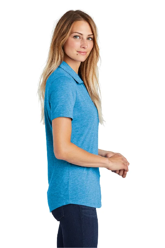 Sport-Tek Womens Moisture Wicking Short Sleeve Polo Shirt - Heather Pond Blue