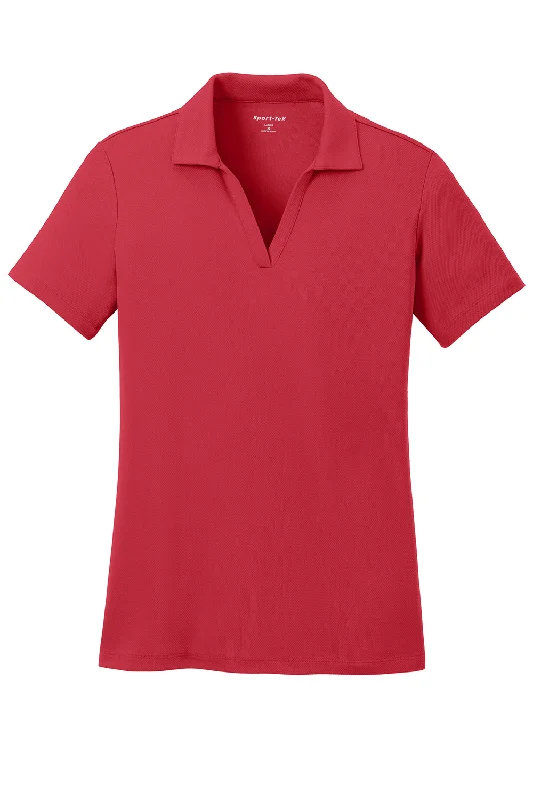 Sport-Tek Womens RacerMesh Moisture Wicking Short Sleeve Polo Shirt - True Red