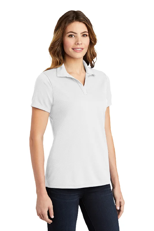 Sport-Tek Womens RacerMesh Moisture Wicking Short Sleeve Polo Shirt - White