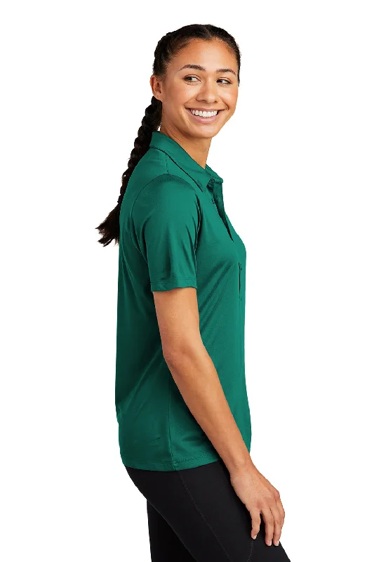 Sport-Tek Womens Moisture Wicking Short Sleeve Polo Shirt - Marine Green