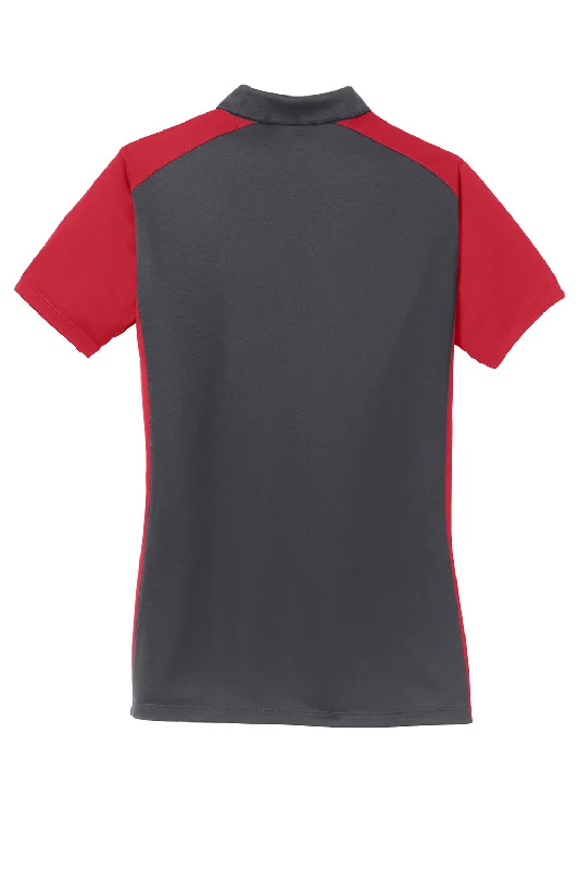 Sport-Tek Womens Sport-Wick Moisture Wicking Short Sleeve Polo Shirt - Iron Grey/True Red