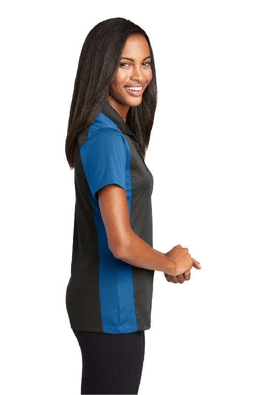 Sport-Tek Womens Sport-Wick Moisture Wicking Short Sleeve Polo Shirt - Iron Grey/True Royal Blue