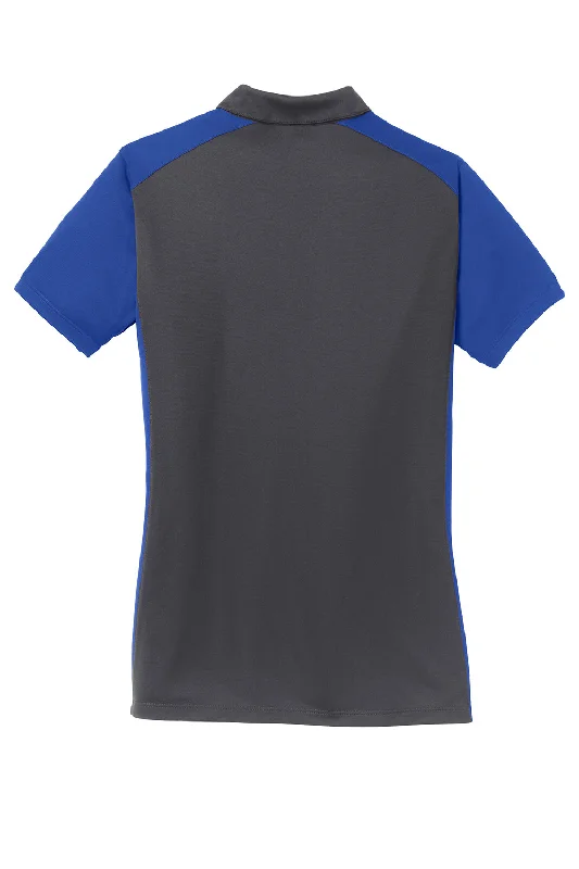 Sport-Tek Womens Sport-Wick Moisture Wicking Short Sleeve Polo Shirt - Iron Grey/True Royal Blue