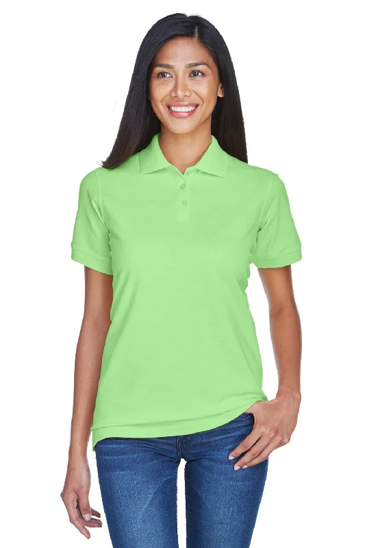 UltraClub Womens Classic Short Sleeve Polo Shirt - Apple Green - Closeout