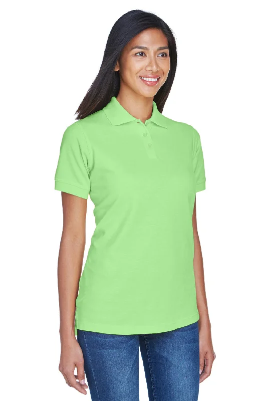 UltraClub Womens Classic Short Sleeve Polo Shirt - Apple Green - Closeout