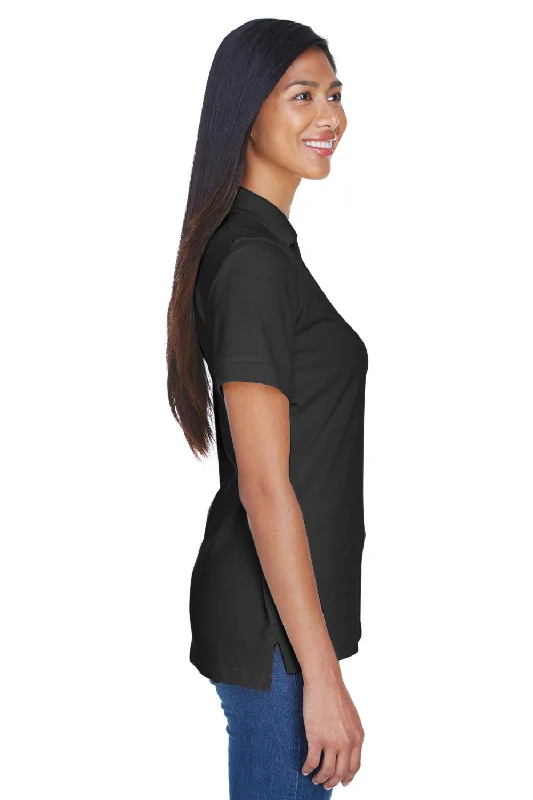 UltraClub Womens Classic Short Sleeve Polo Shirt - Black