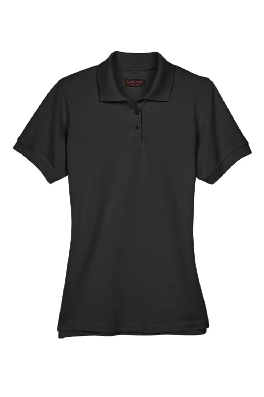 UltraClub Womens Classic Short Sleeve Polo Shirt - Black