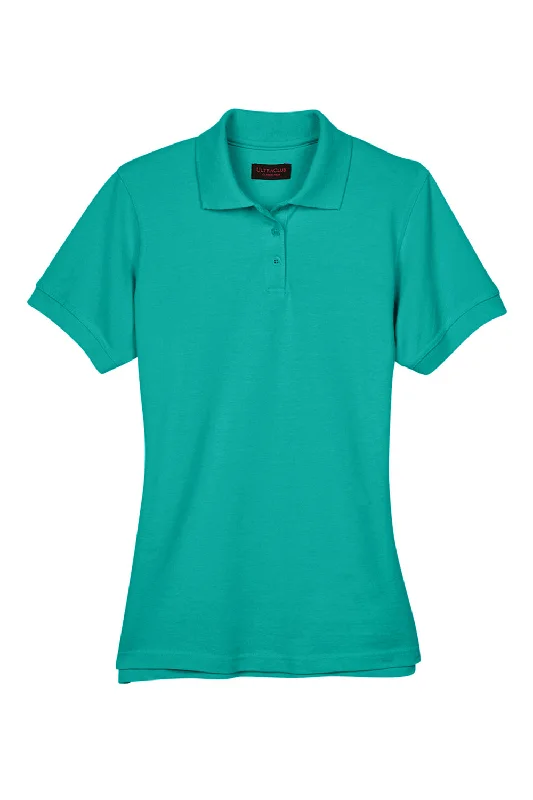 UltraClub Womens Classic Short Sleeve Polo Shirt - Jade Green - Closeout