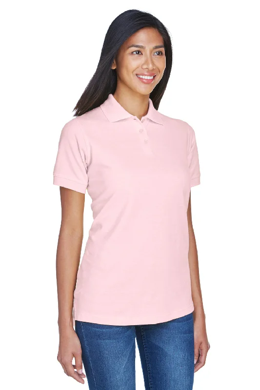 UltraClub Womens Classic Short Sleeve Polo Shirt - Pink