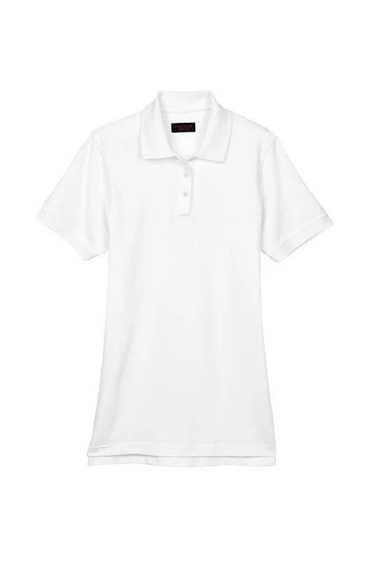 UltraClub Womens Classic Short Sleeve Polo Shirt - White