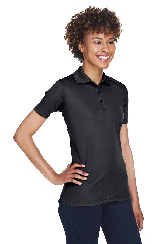 UltraClub Womens Cool & Dry Moisture Wicking Short Sleeve Polo Shirt - Black