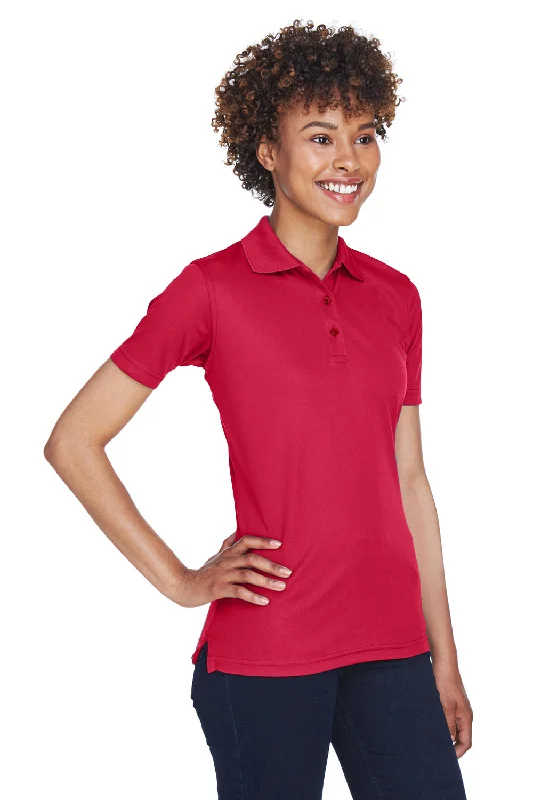 UltraClub Womens Cool & Dry Moisture Wicking Short Sleeve Polo Shirt - Cardinal Red