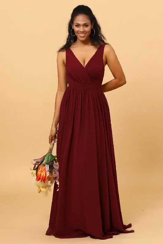 "Denim dresses for women for a casual and cool style"A-line Chiffon Burgundy Bridesmaid Dress "Denim dresses for women for a casual and cool style"A-line Chiffon Burgundy Bridesmaid Dress