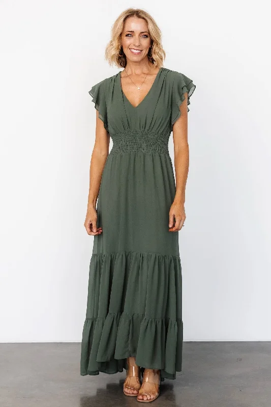 Maxi Dresses for Outdoor Picnics in the SummerAdelina Maxi Dress | Dark Sage