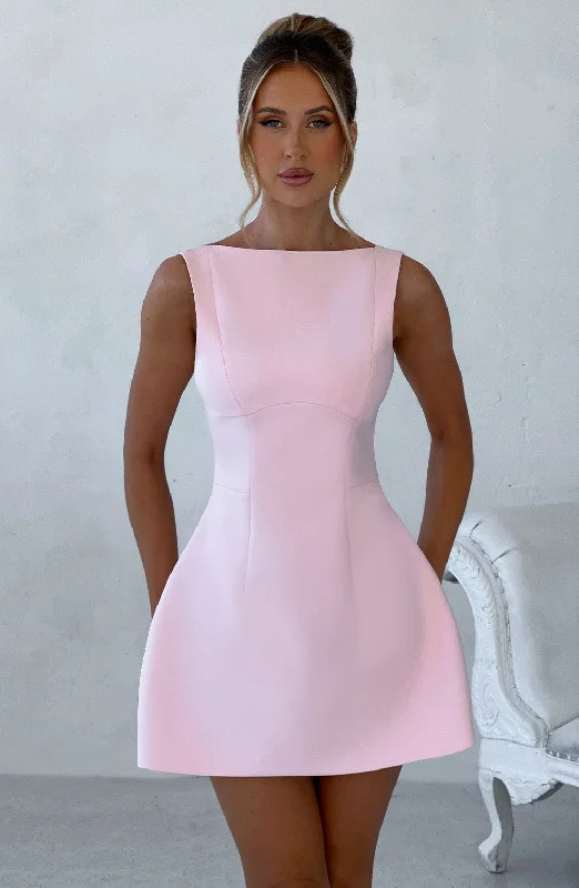 "Sustainable and eco - friendly women's dresses"Alana Mini Dress - Blush
