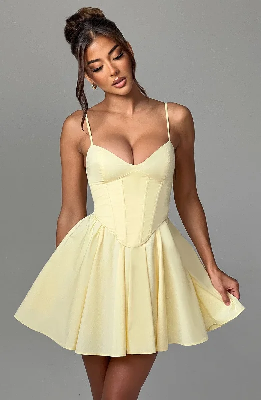 "Long sleeve dresses for women in cold weather"Analeigh Mini Dress - Lemon