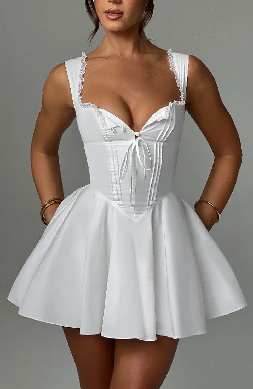 "Shirt dresses for women for a smart - casual style"Antonella Mini Dress - Ivory
