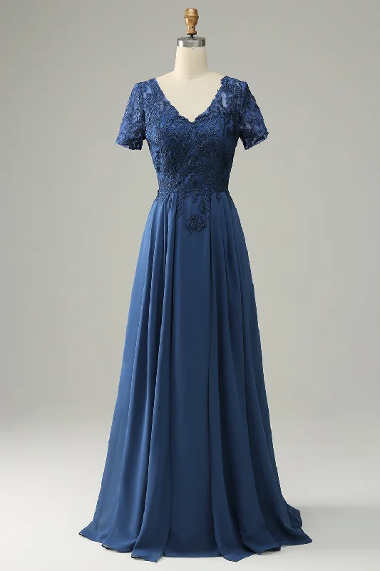 "Red dresses for women to make a bold statement"Blue A Line Mother of Bride Dress with Appliques "Red dresses for women to make a bold statement"Blue A Line Mother of Bride Dress with Appliques