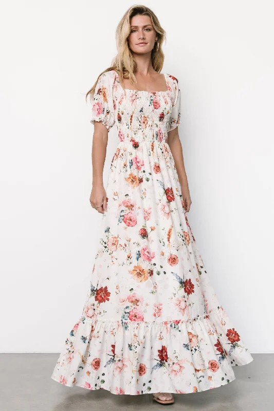 Maxi Dresses for Christmas PartiesCapri Smocked Maxi Dress | Multi Floral