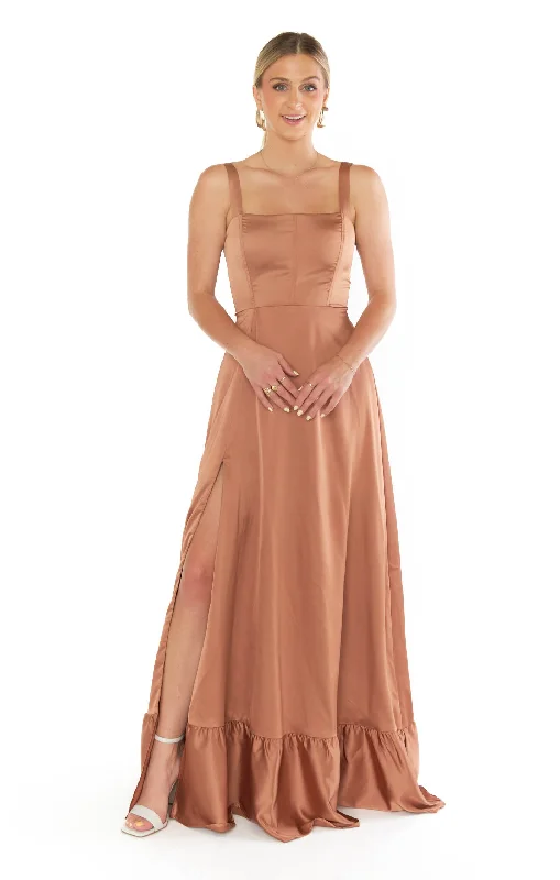 Maxi Dresses with Back Cut - Outs for a Sexy and Alluring LookClarissa Corset Dress ~ Copper Luxe Satin Maxi Dresses with Back Cut - Outs for a Sexy and Alluring LookClarissa Corset Dress ~ Copper Luxe Satin