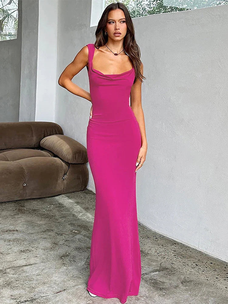 Retro Polka - Dot Maxi Dresses for a Nostalgic FeelLong Slim Bodycon Spaghetti Strap Bow Backless Sexy Spring Summer Maxi Dress Retro Polka - Dot Maxi Dresses for a Nostalgic FeelLong Slim Bodycon Spaghetti Strap Bow Backless Sexy Spring Summer Maxi Dress