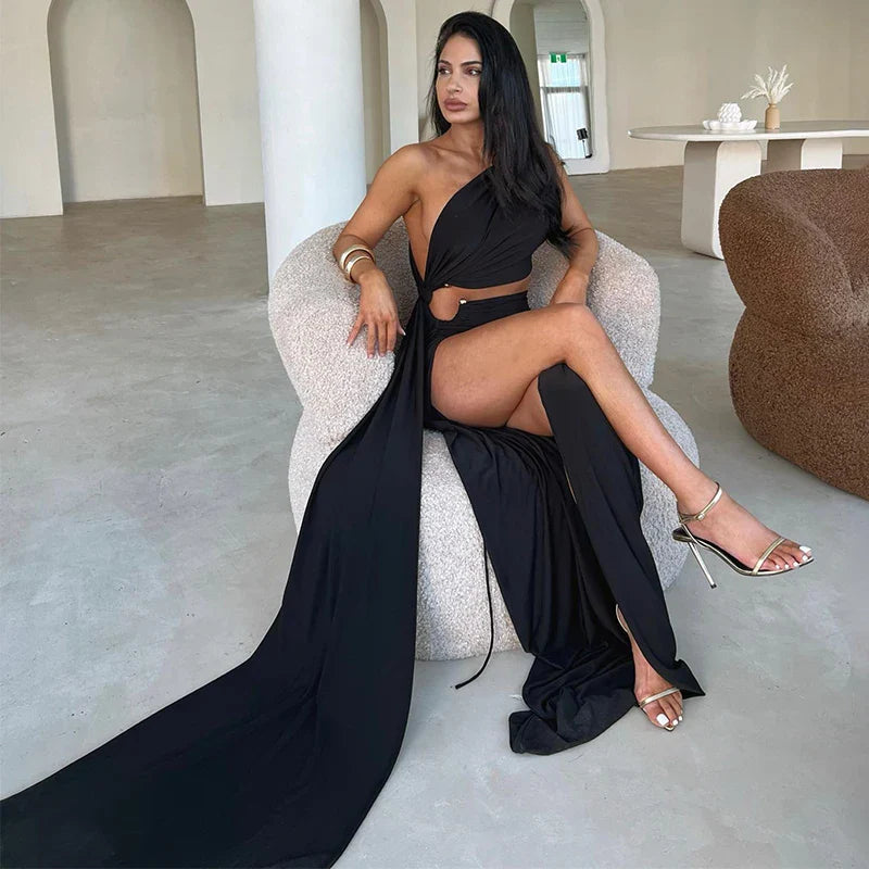 Maxi Dresses for High School Graduation CeremoniesSplit Backless Sexy One Shoulder Elegant Long Summer Nightclub Maxi Dress Maxi Dresses for High School Graduation CeremoniesSplit Backless Sexy One Shoulder Elegant Long Summer Nightclub Maxi Dress