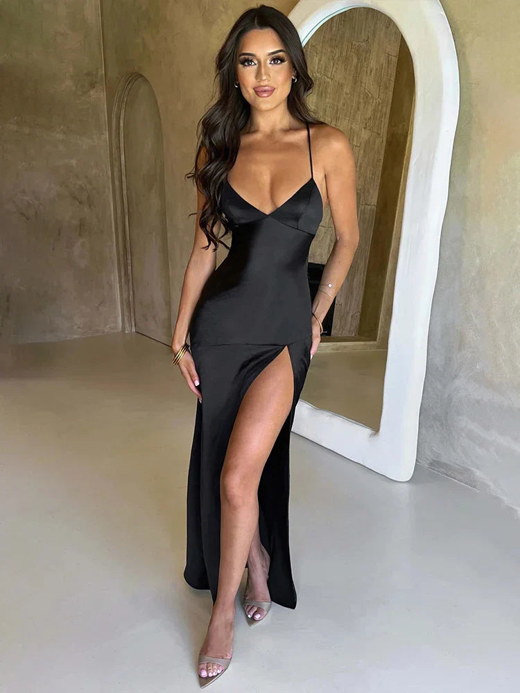 Maxi Dresses Paired with Cropped Tops for a Sexy and Trendy StyleLong Slim Bodycon Spaghetti Strap Split Nightclub Sexy Spring Summer Maxi Dress Maxi Dresses Paired with Cropped Tops for a Sexy and Trendy StyleLong Slim Bodycon Spaghetti Strap Split Nightclub Sexy Spring Summer Maxi Dress