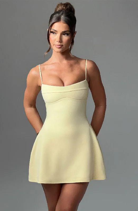 "Beach wedding dresses for women for a laid - back ceremony"Dakota Mini Dress - Lemon "Beach wedding dresses for women for a laid - back ceremony"Dakota Mini Dress - Lemon