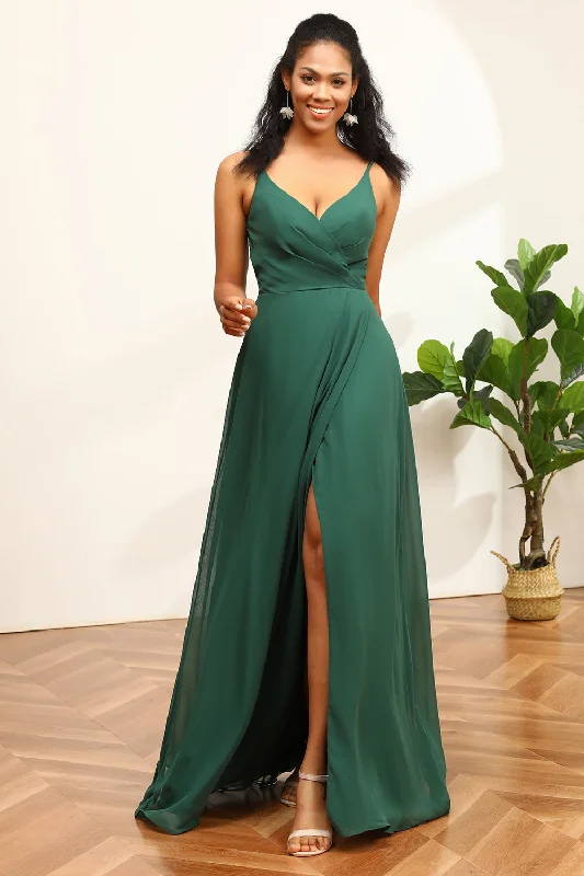"Bohemian - style women's dresses for music festivals"Dark Green Spaghetti Straps Bridesmaid Dress With Lace "Bohemian - style women's dresses for music festivals"Dark Green Spaghetti Straps Bridesmaid Dress With Lace