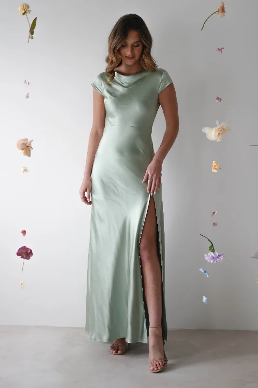Maxi Dresses with Tropical Floral Prints for a Beachy LookRamona Soft Satin Maxi Dress | Sage Maxi Dresses with Tropical Floral Prints for a Beachy LookRamona Soft Satin Maxi Dress | Sage