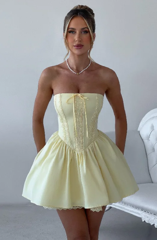 "Mother of the bride dresses for women in elegant styles"Evie Mini Dress - Lemon