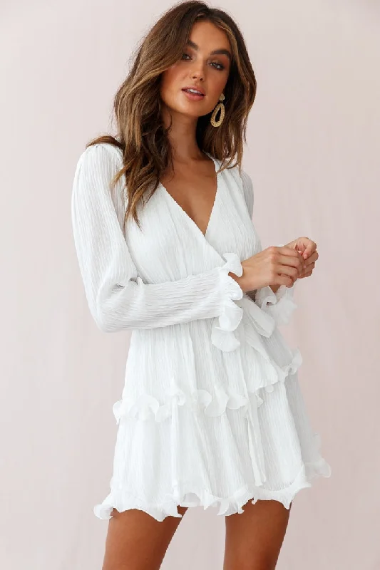 "VIP Sale: Extra 15% Off on Women's Dresses for Our Loyal Customers"Greta Tiered Ruffle Chiffon Dress White "VIP Sale: Extra 15% Off on Women's Dresses for Our Loyal Customers"Greta Tiered Ruffle Chiffon Dress White