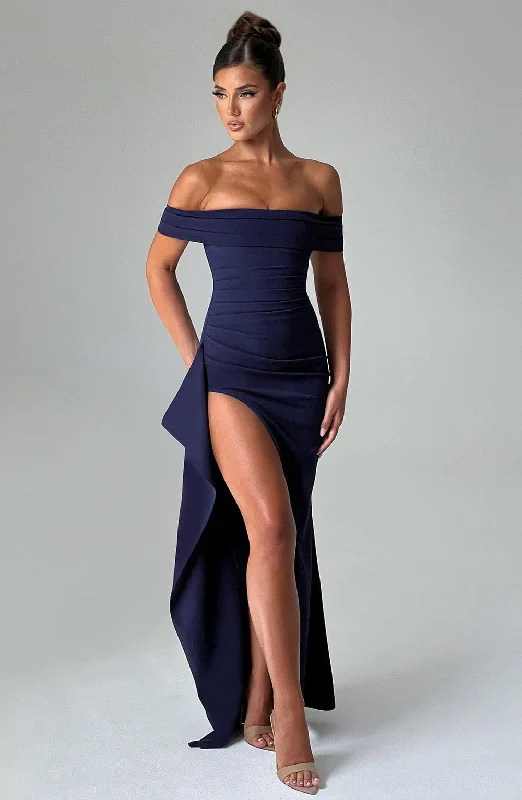 Gothic - Style Black Maxi Dresses for Alternative EventsJoyce Maxi Dress - Navy