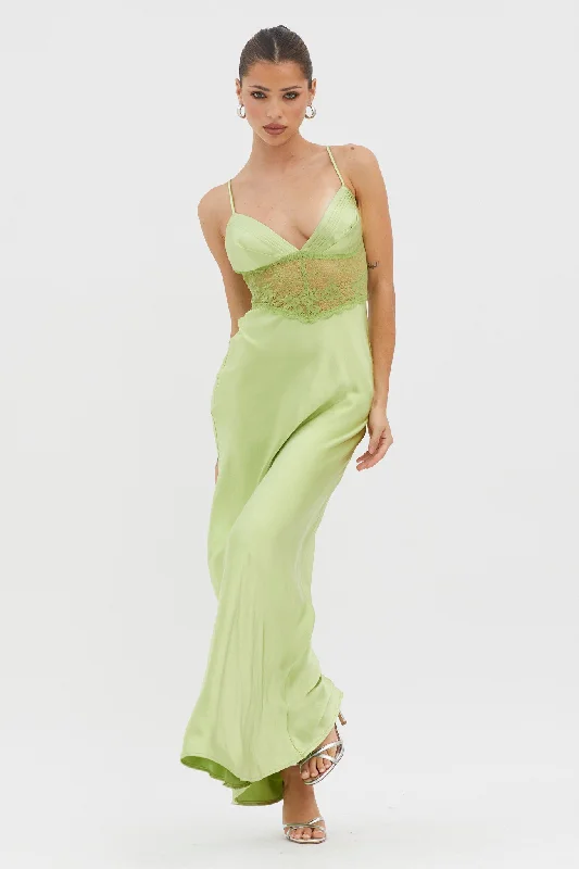 "Limited - Time Offer: Up to 50% Off on Women's Dresses!"Kinzie Lace Waist Maxi Dress Apple "Limited - Time Offer: Up to 50% Off on Women's Dresses!"Kinzie Lace Waist Maxi Dress Apple