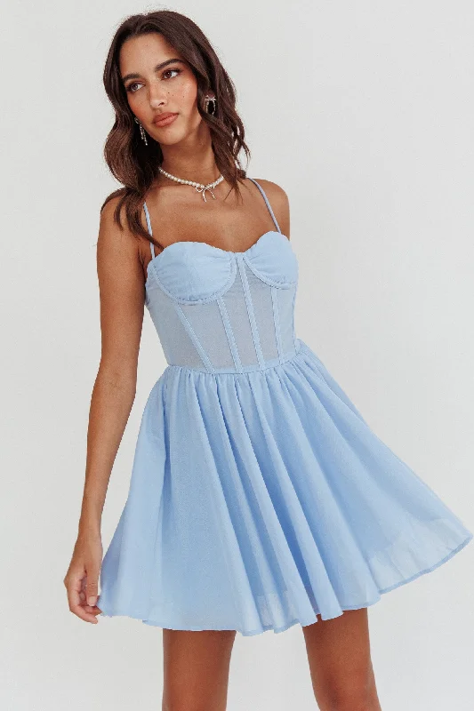 "Homecoming dresses for women to stand out"Lovers High Bustier Mini Dress Powder Blue