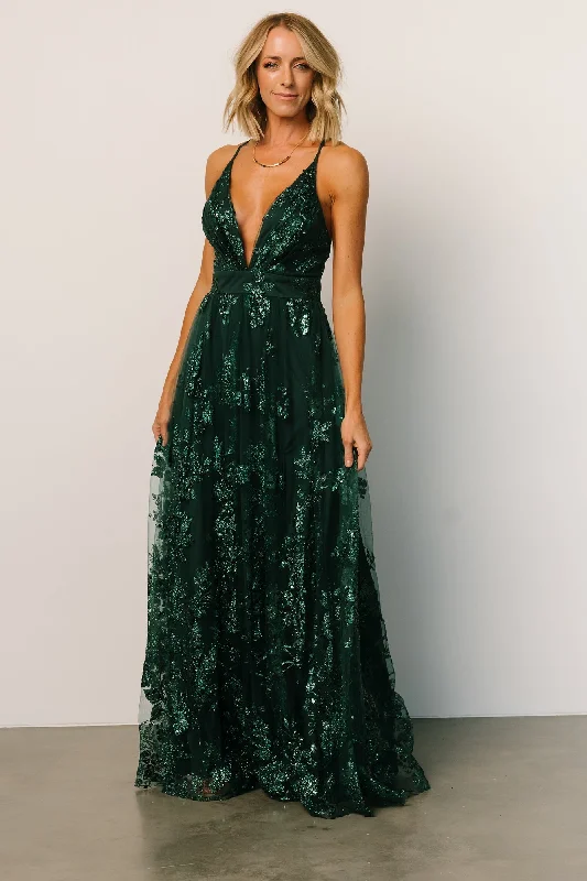 Maxi Dresses with Vintage Paisley Prints for a Retro LookLucienne Shimmer Maxi Gown | Emerald Maxi Dresses with Vintage Paisley Prints for a Retro LookLucienne Shimmer Maxi Gown | Emerald