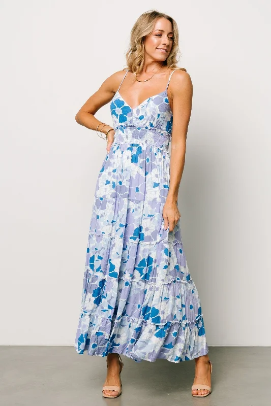 Pure White Maxi Dresses for a Timeless and Elegant LookMalia Cross Back Maxi Dress | Blue + Purple Multi Pure White Maxi Dresses for a Timeless and Elegant LookMalia Cross Back Maxi Dress | Blue + Purple Multi