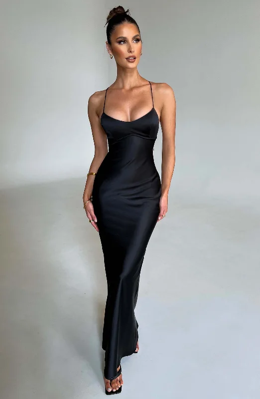 Maxi Dresses with Drawstring Waists for a Relaxed FitMalika Maxi Dress - Black