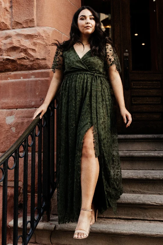Ultra - Long Floor - Length Maxi Dresses for Formal EventsMarseille Embossed Maxi Dress | Olive