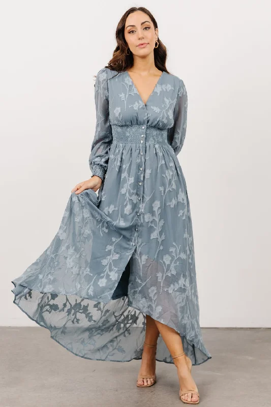 Versatile Gray Maxi Dresses for Any OccasionMayfair High Low Maxi Dress | Dusty Blue