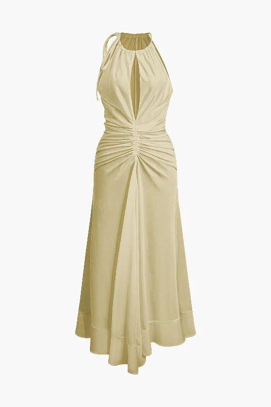 Maxi Dresses with a Fake Two - Piece Design for UniquenessRuffle Hem Ruched Sleeveless Maxi Dress Maxi Dresses with a Fake Two - Piece Design for UniquenessRuffle Hem Ruched Sleeveless Maxi Dress