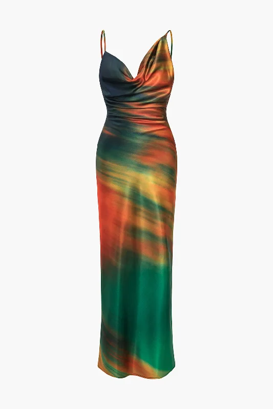 Maxi Dresses with Cinched Waists to Show Off FiguresOmbre Print Cowl Neck Asymmetrical Slip Maxi Dress Maxi Dresses with Cinched Waists to Show Off FiguresOmbre Print Cowl Neck Asymmetrical Slip Maxi Dress