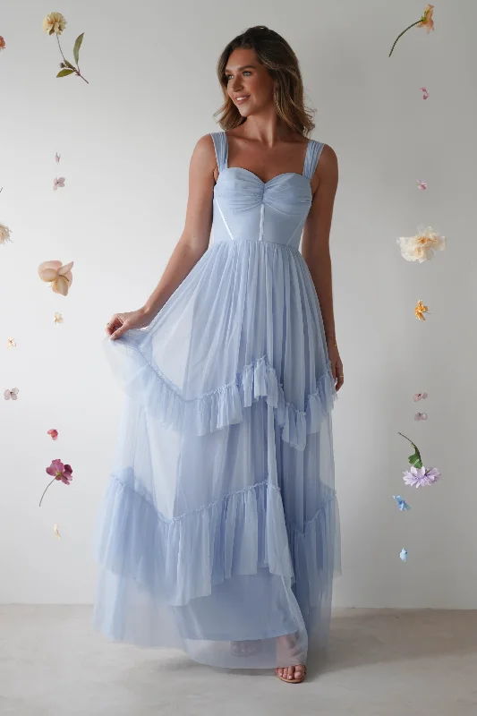 Delicate Pink Maxi Dresses for a Gentle LookPalama Shimmer Tulle Maxi Dress | Blue