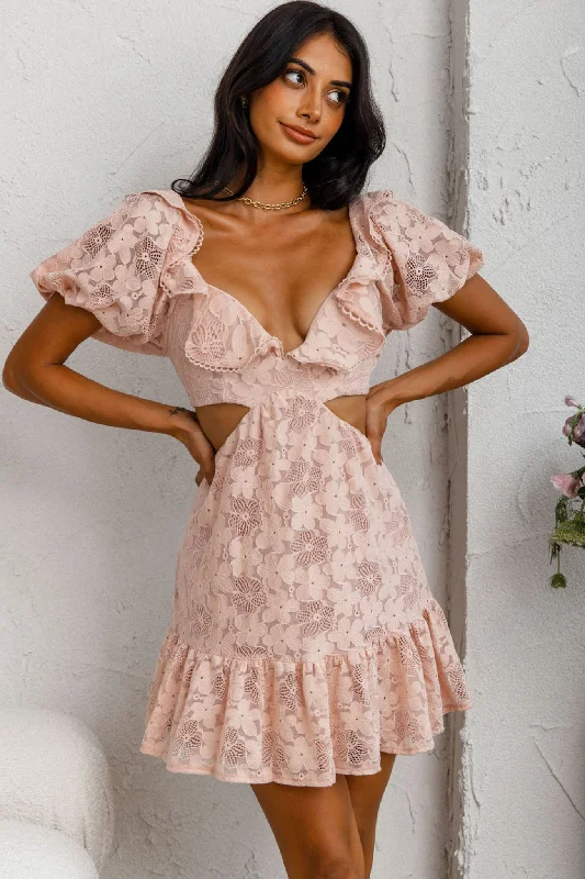 "Elegant wedding guest dresses for women under $100"Sweet Life Cut-Out Waist Lace Dress Peach "Elegant wedding guest dresses for women under $100"Sweet Life Cut-Out Waist Lace Dress Peach