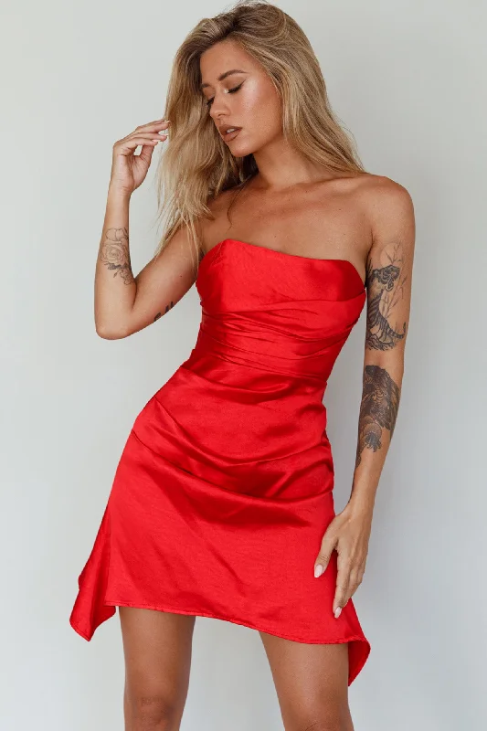 "Bundle and Save: Buy Multiple Women's Dresses and Get a Discount"Tamia Strapless Mini Dress Cherry "Bundle and Save: Buy Multiple Women's Dresses and Get a Discount"Tamia Strapless Mini Dress Cherry