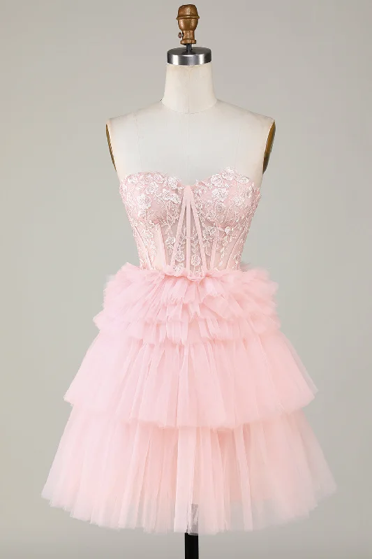 "Flash Sale: Grab Your Favorite Women's Dresses at Unbeatable Prices!"Trendy A-Line Sweetheart Pink Short Homecoming Dress with Ruffles "Flash Sale: Grab Your Favorite Women's Dresses at Unbeatable Prices!"Trendy A-Line Sweetheart Pink Short Homecoming Dress with Ruffles